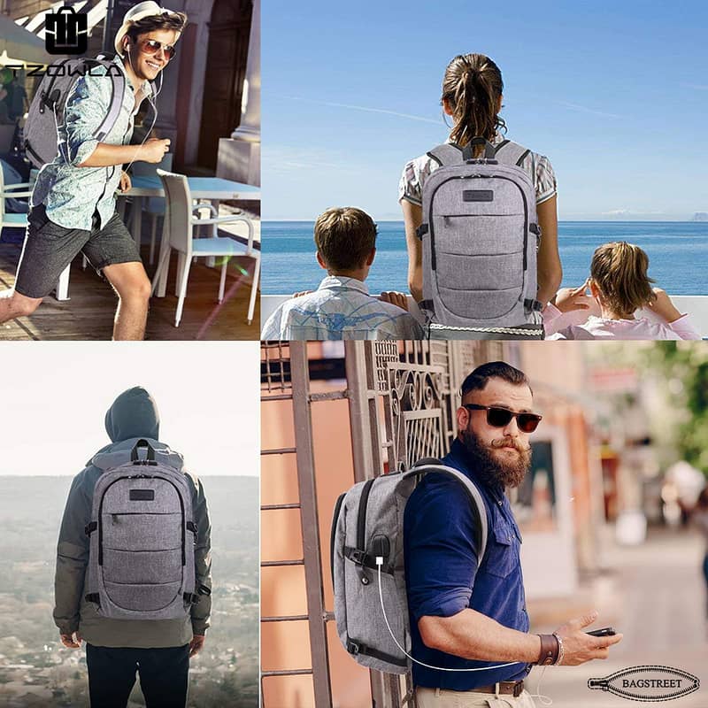 Tzowla 15.6" Laptop Backpack Water Resistant With Lock Travel Bag 8