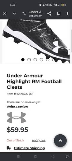 Under Armour highlights football cleat