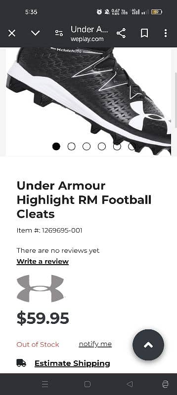 Under Armour highlights football cleat 1