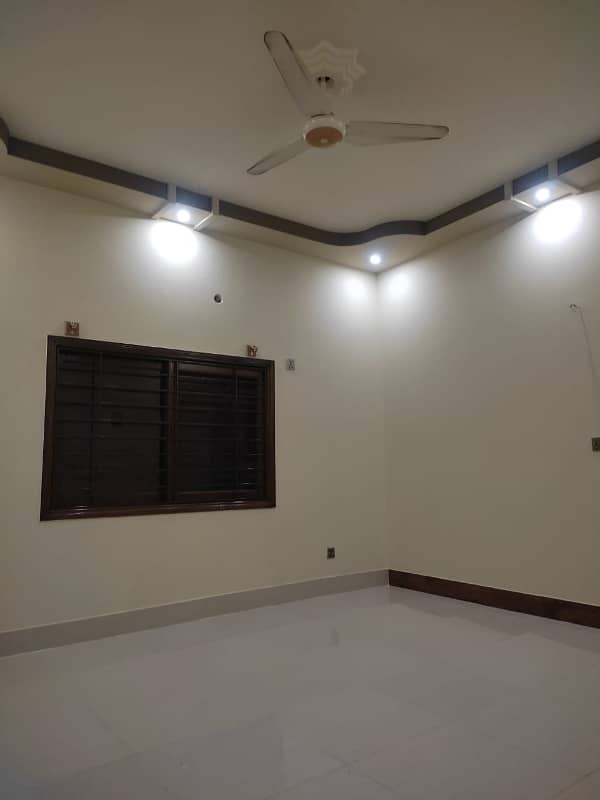 three bed dd first floor portion with roof for rent in johar 6