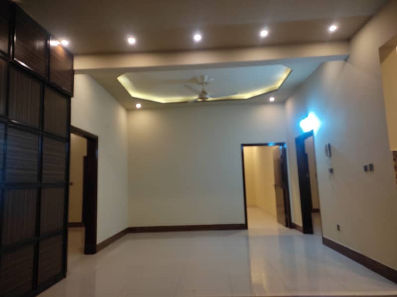 three bed dd first floor portion with roof for rent in johar 11