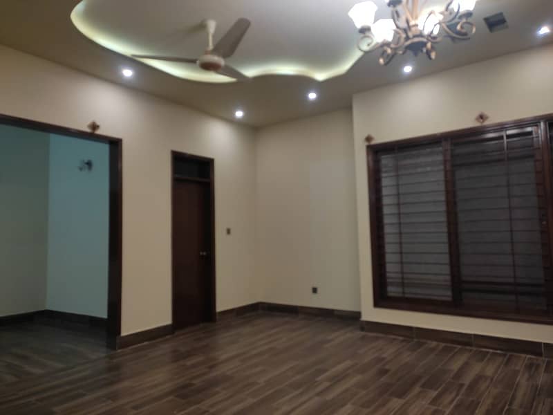 three bed dd first floor portion with roof for rent in johar 16