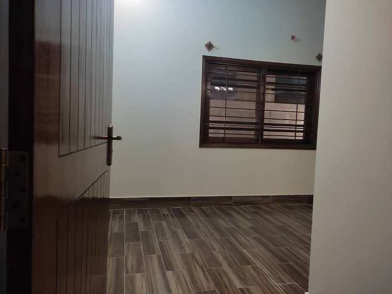 three bed dd first floor portion with roof for rent in johar 22