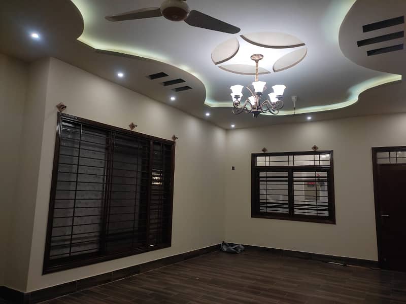 three bed dd first floor portion with roof for rent in johar 23