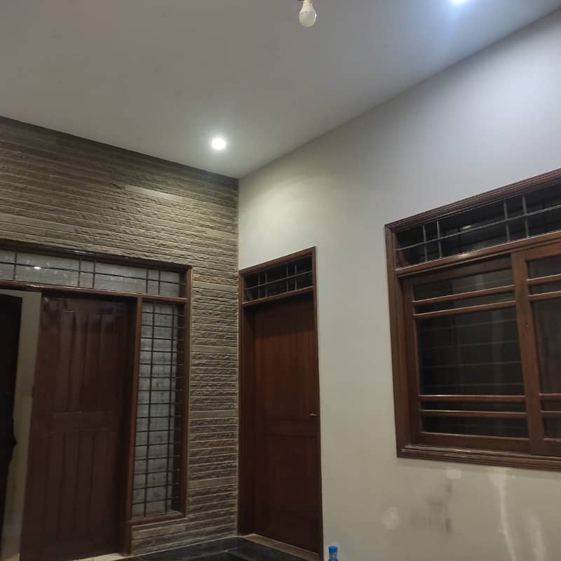 three bed dd first floor portion with roof for rent in johar 27