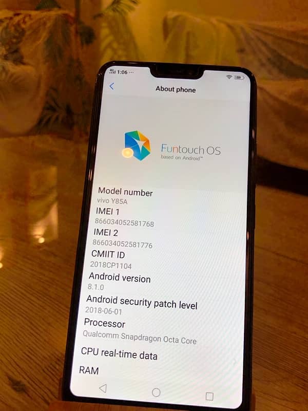 Vivo Y85 4/64 Dual Sim Pta Approved 11