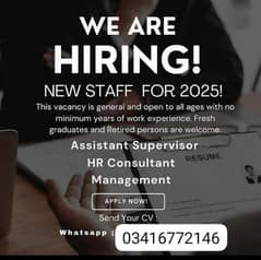 we are hiring mail and female staff for office