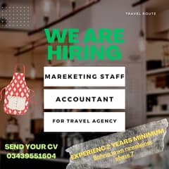 female staff required for travel agency