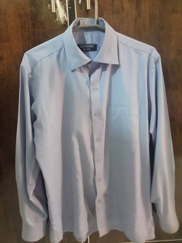 Formal Shirt For Men's in Sky Blue Color, Collar Size 16.5" 0