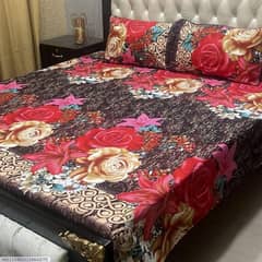 3 PC's crystal cotton printed double bedsheets