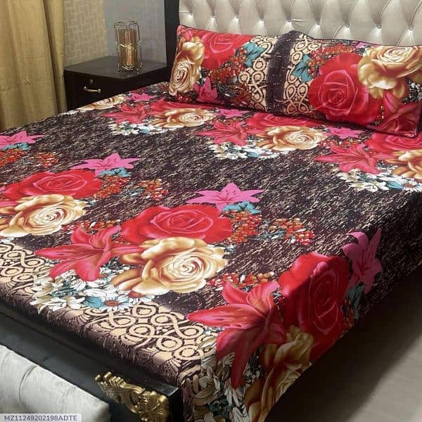 3 PC's crystal cotton printed double bedsheets 0