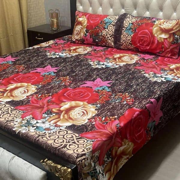 3 PC's crystal cotton printed double bedsheets 1