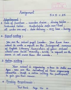 hand writing assignment work