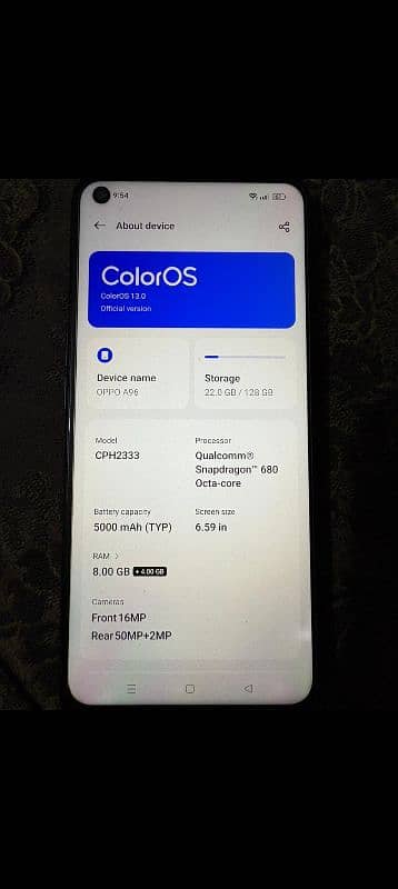 Am selling Oppo A96 8+4 Gb Ram 128 GB memory 3