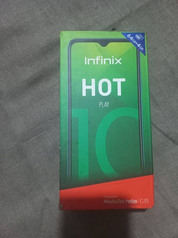 Selling this phone infnix Hot 10 play 4/64 with Box 03257645172 1