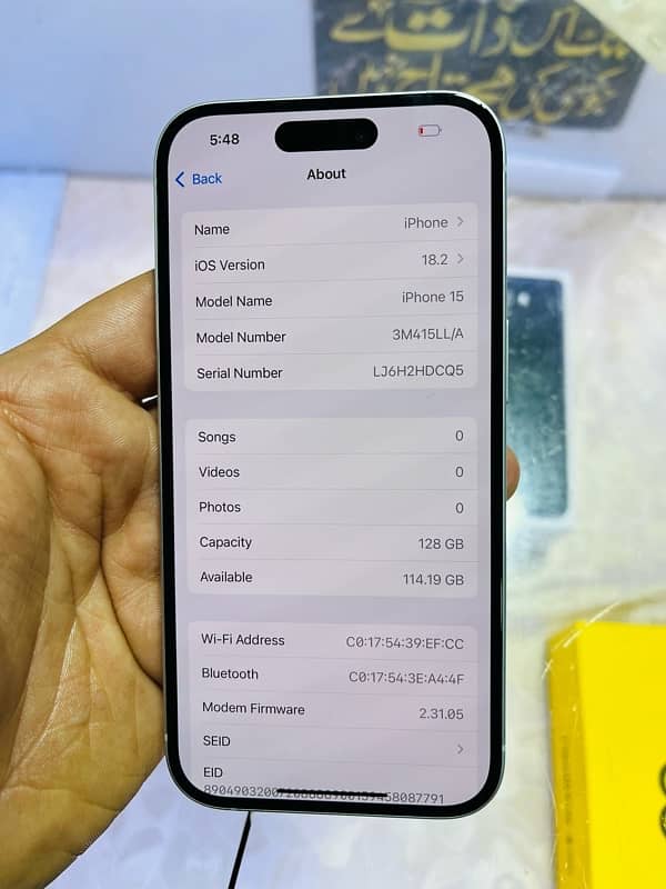 iPhone 15  128 gb  89 health  339 cycle count  Jv lla model  Waterproo 8