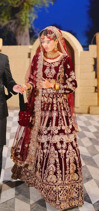 Lehnga / Bridal lehnga / Meroon Bridal lehnga / velvet bridal lehnga 7