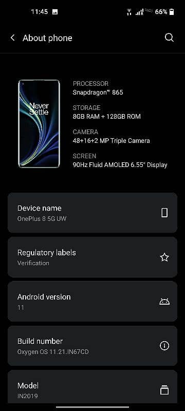 OnePlus 8 5G 8GB 128GB Non PTA 0