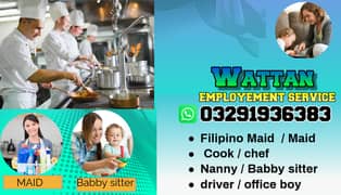 Maids / House Maids / Chef / House Cook / Baby Sitter maid available