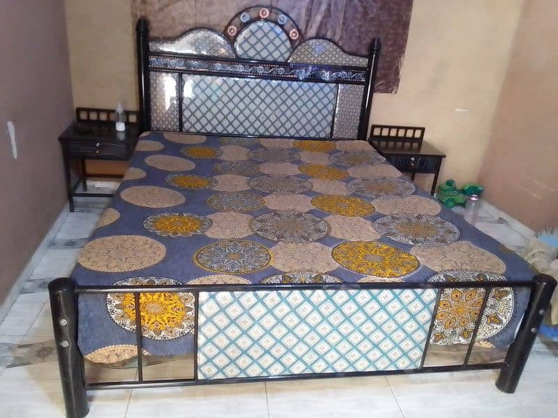 Brand New Rod Iron bed With 2 Side Table for sale 0