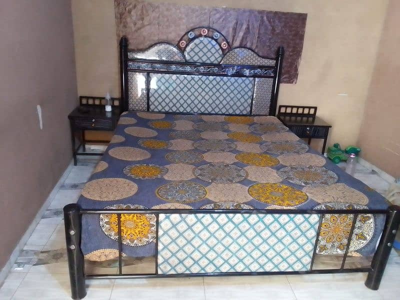 Brand New Rod Iron bed With 2 Side Table for sale 1