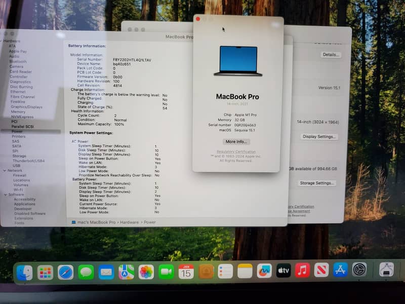 CTO MACBOOK M1 PRO 14" 2021 32GB RAM , 1TB SSD APPLE CARE PLUS 0