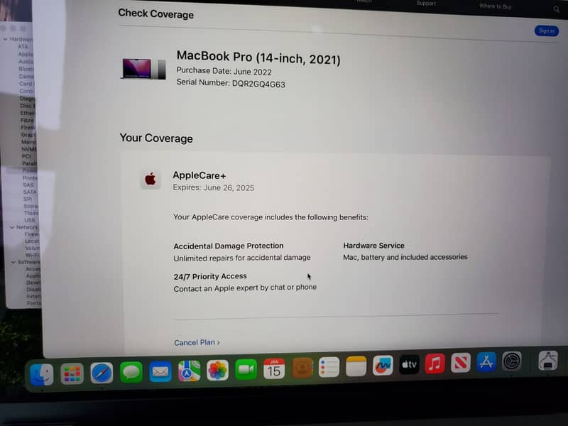 CTO MACBOOK M1 PRO 14" 2021 32GB RAM , 1TB SSD APPLE CARE PLUS 1