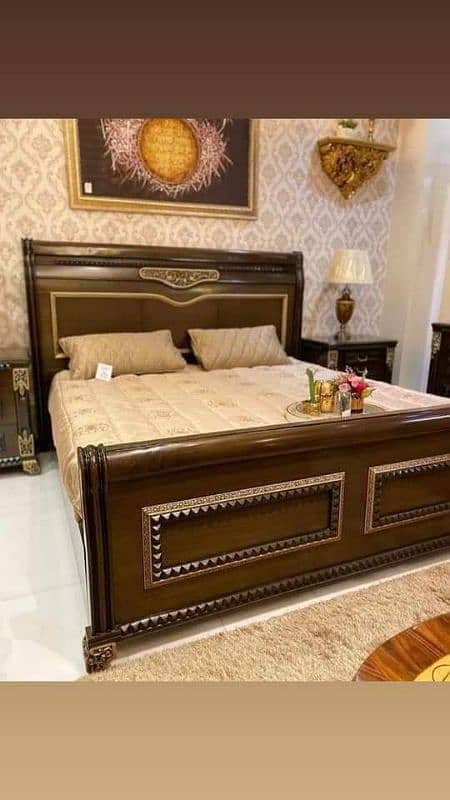 double bed set/king size bed set/ sheesham wood bed set/ furniture 1