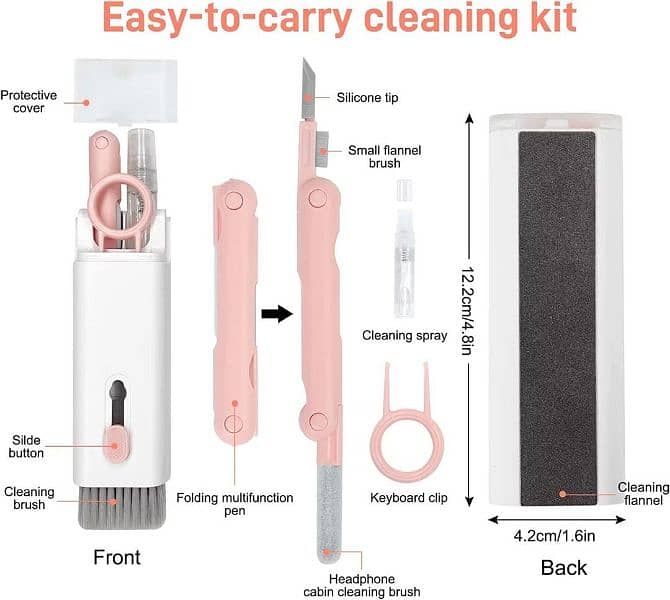 Portable 7-in-1 cleaning kit | multi-purpose assessories 5