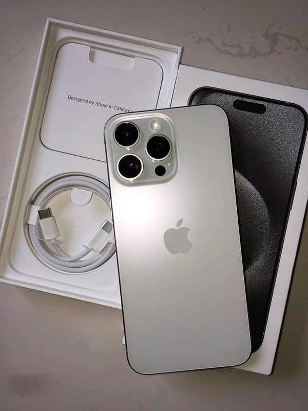 iphone 15pro natural titanium with box 128gb jv 0