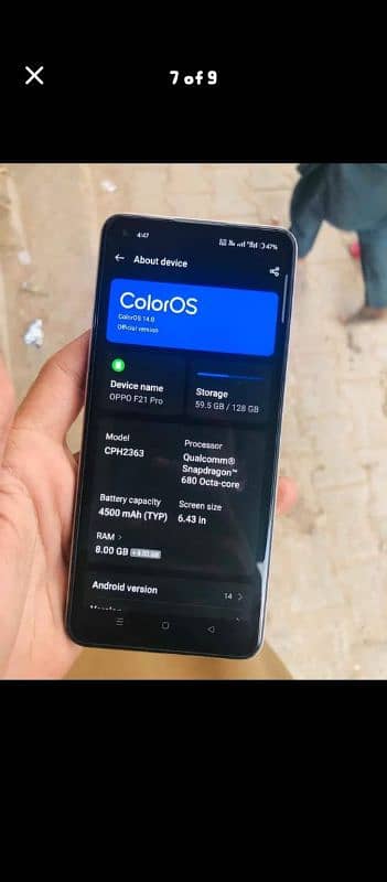 Oppo f21 pro 8+8 128gb full box 5