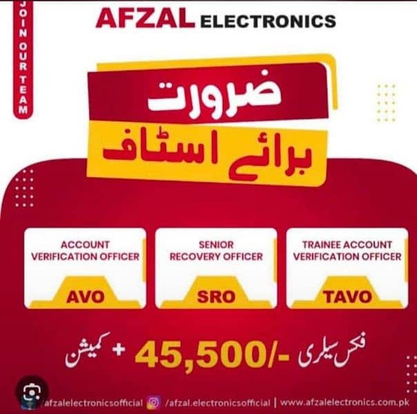 Afzal electronics hiring person with  high salary. 0