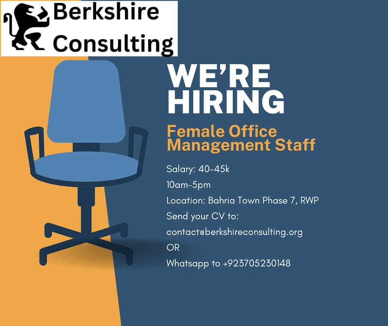 Female Office Management Staff Required 0