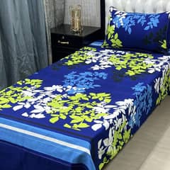 2 Single *3D-Crystal cotton single pair Bedsheets* with pillow covers