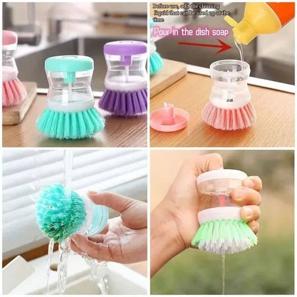 Mini Kitchen Liquid Dish Cleaning Brush 4