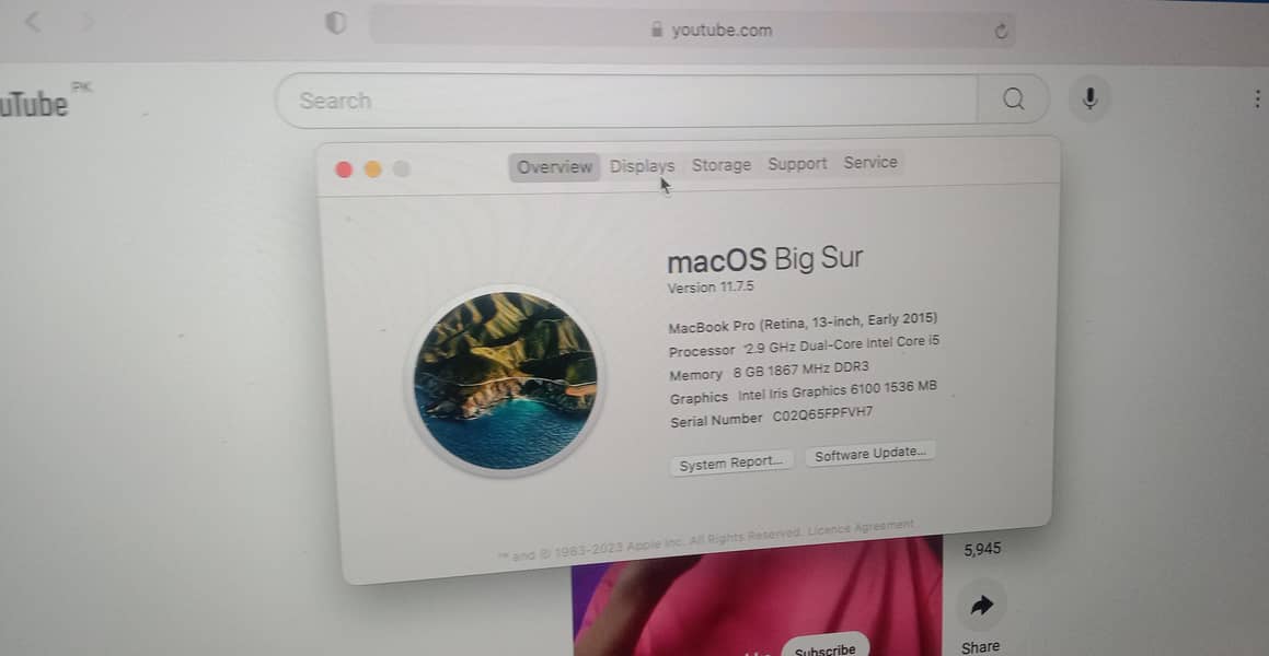 Macbook Pro 2015 8/256 GB SSD 4