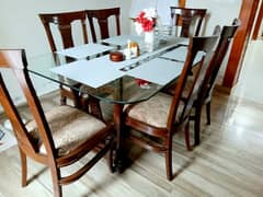 Slightly Used Solid Dining Table with 6 Chairs Almost New Condition