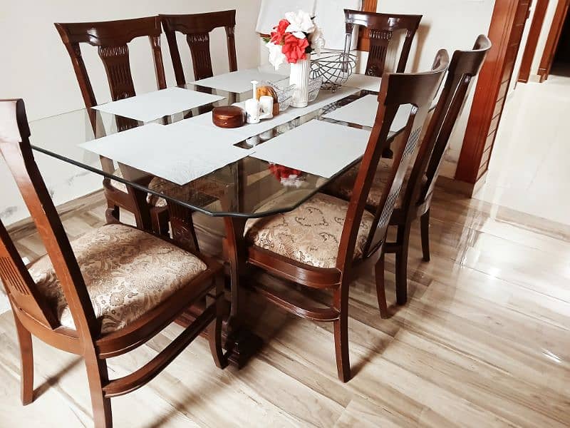 Slightly Used Solid Dining Table with 6 Chairs Almost New Condition 1