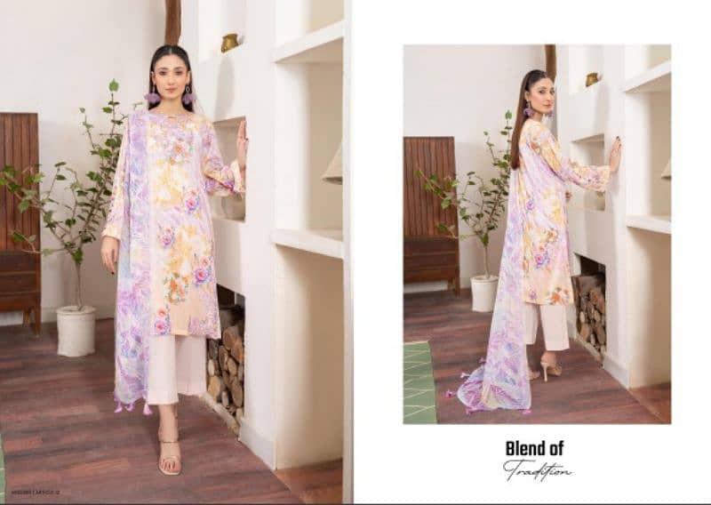 Mishaal Collection 3pcs Lawn Branded Suit 1