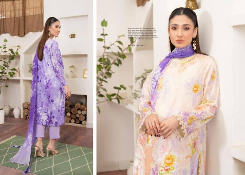 Mishaal Collection 3pcs Lawn Branded Suit 3