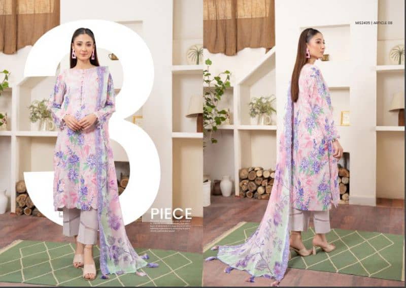 Mishaal Collection 3pcs Lawn Branded Suit 6