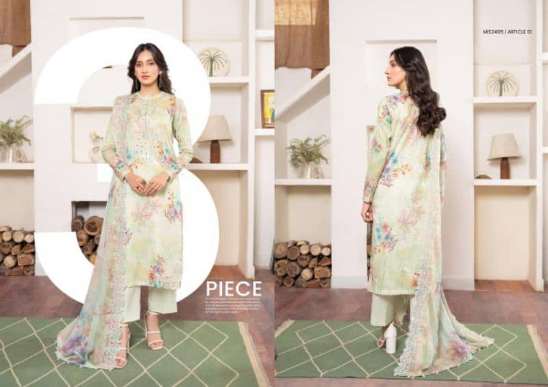 Mishaal Collection 3pcs Lawn Branded Suit 14