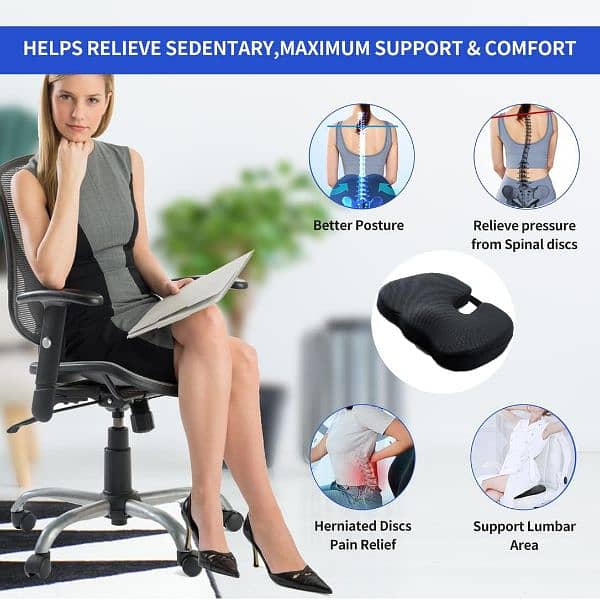 Car Seat Cushion for Pain Relief: High-Density Memory Foam 0