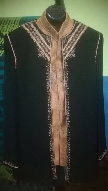 Sherwani along with black pent 2