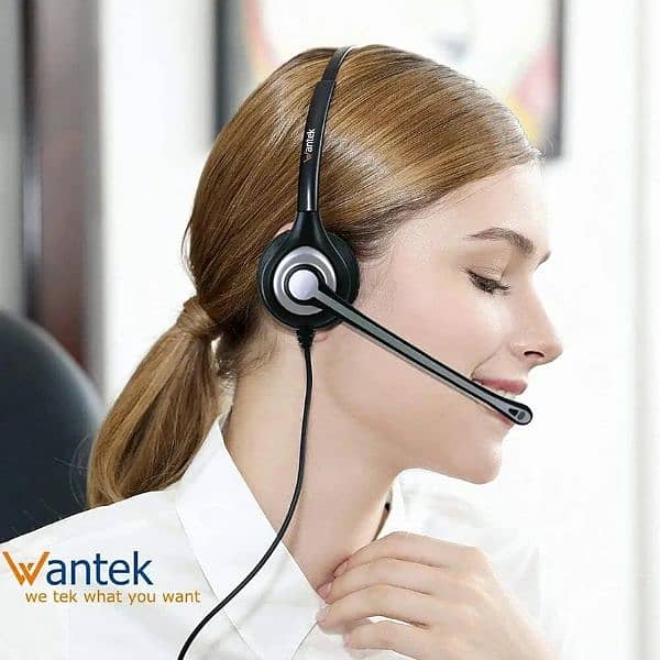 Wantek RJ9 Telephone Headset with Microphone Noise Cancelling 4