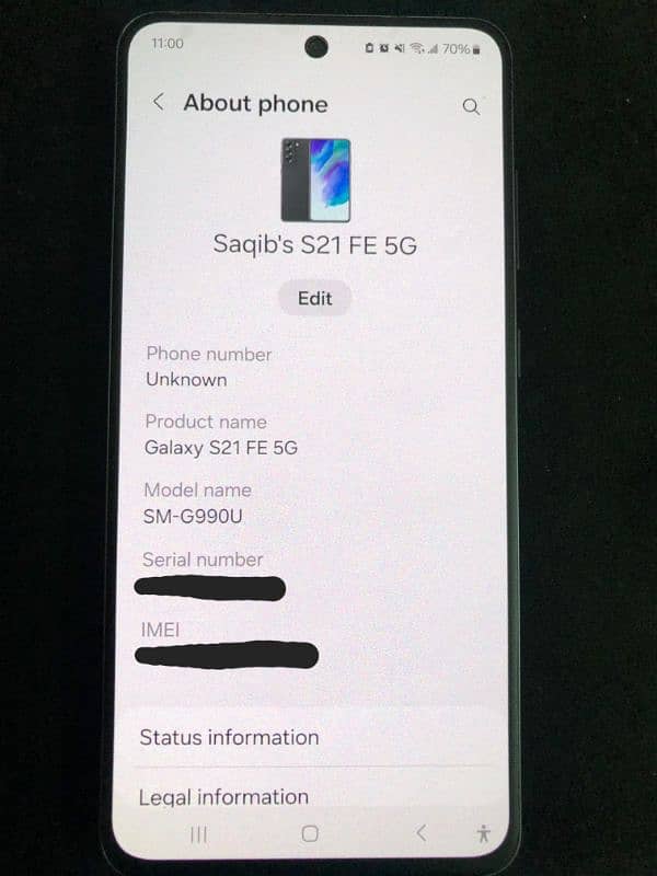 Galaxy S21 FE 5G (6/128) Non PTA but sim working (USA Model) & charger 3