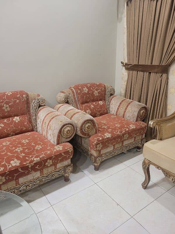 7 seater sofa set along with three chairs 1