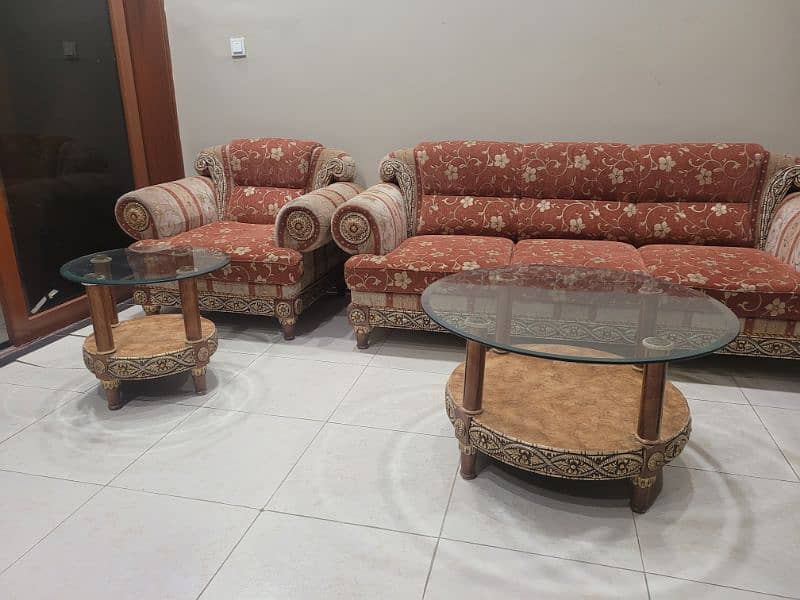 7 seater sofa set along with three chairs 3