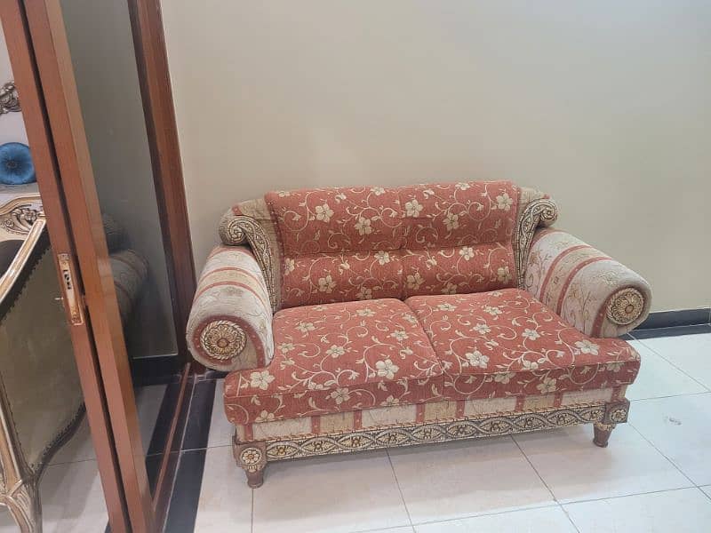 7 seater sofa set along with three chairs 4