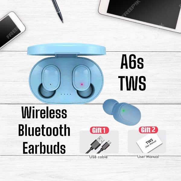 Original A6s TWS Wireless Bluetooth Earbuds, Multicolor 2